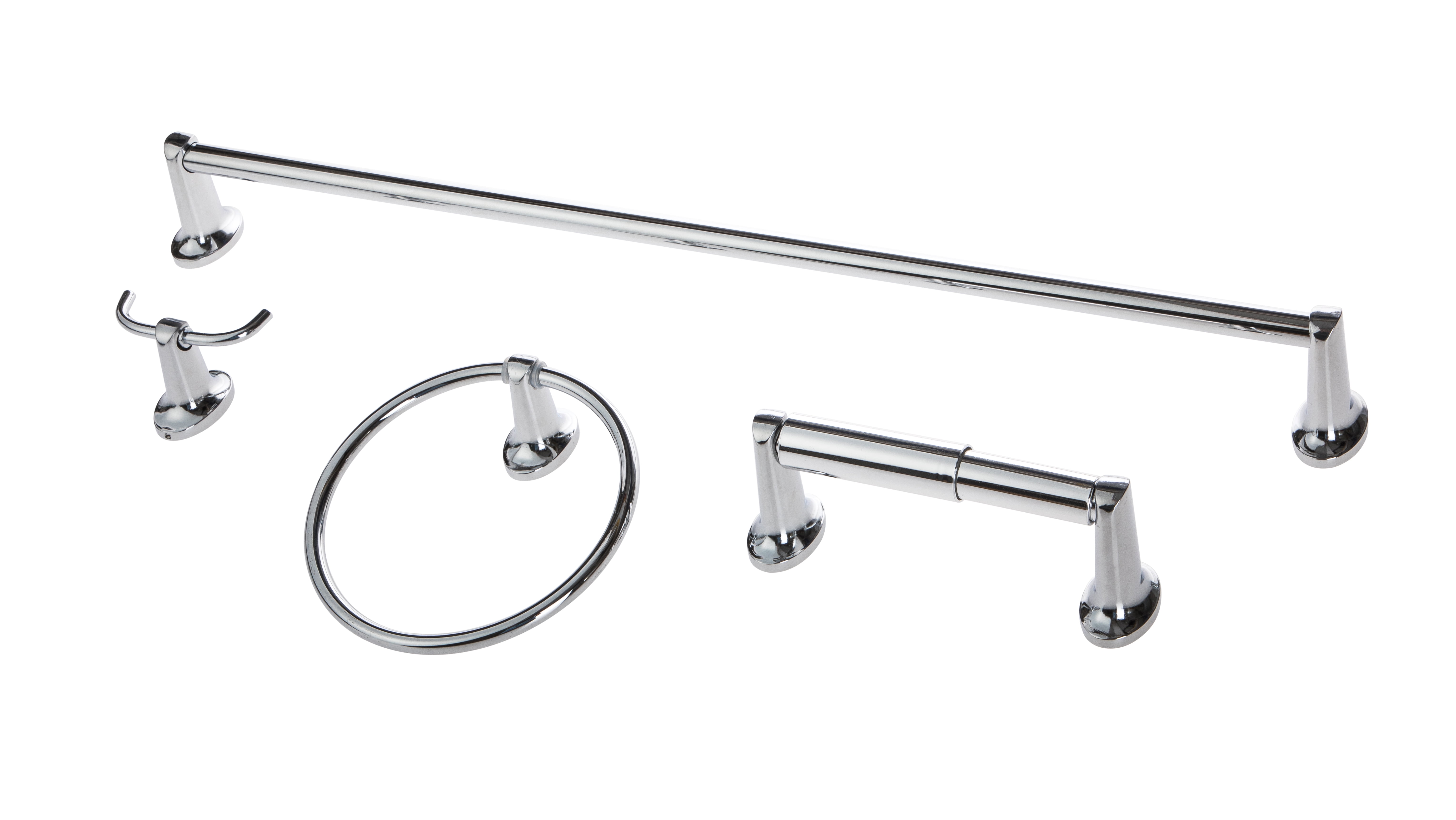 Mainstays Oval Style Zinc 4 Piece Towel Holder Bath Hardware Set