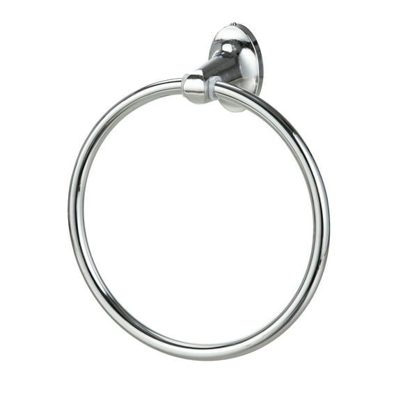 Mainstays Oval Style Steel Wall Mount Towel Holder Ring, Chrome Finish
