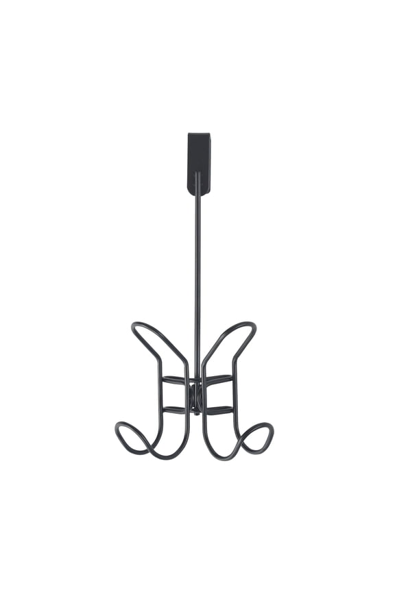 Over The Door Double Metal Hook, Black