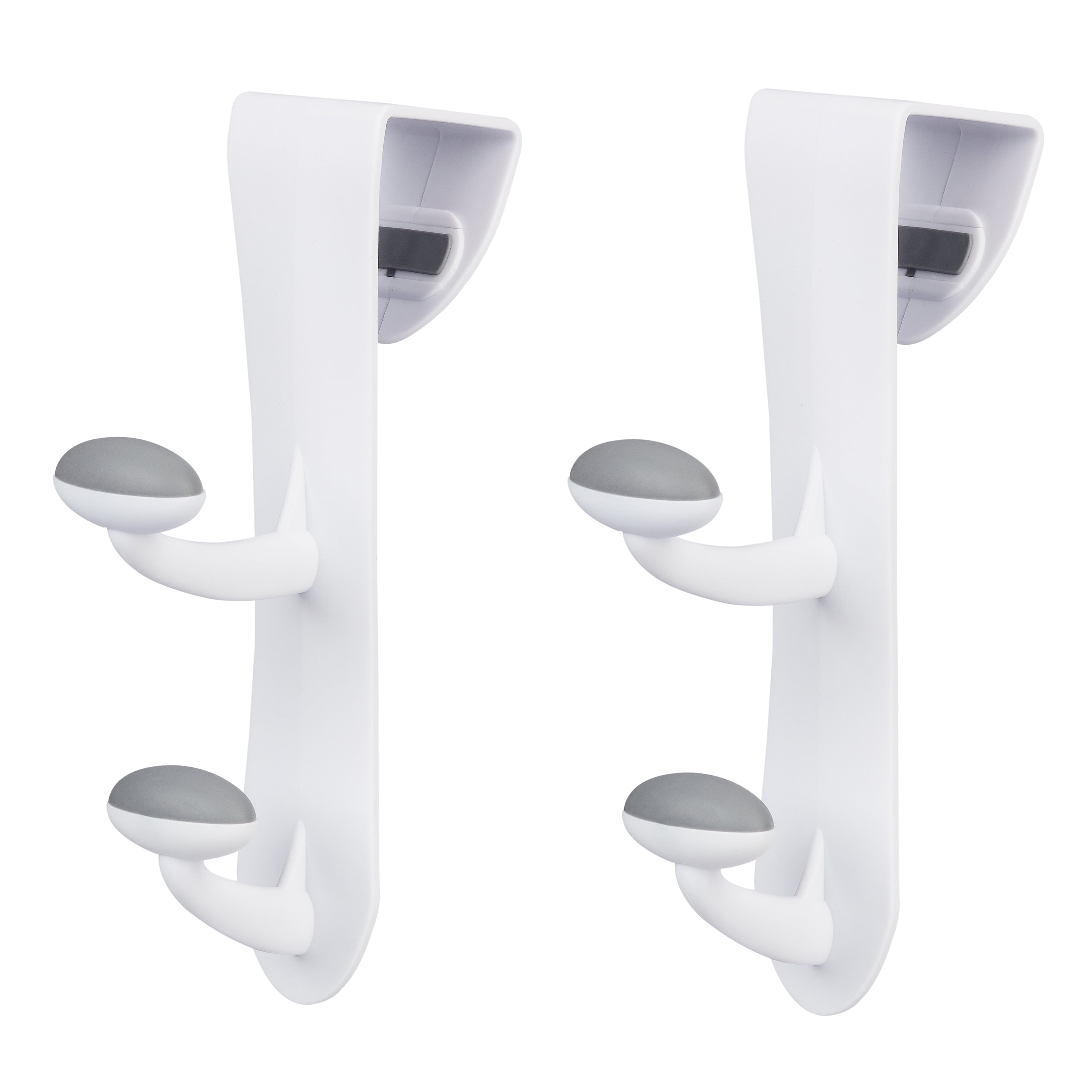 Mainstays White Over the Door Rubber Grip Hooks for Closet a