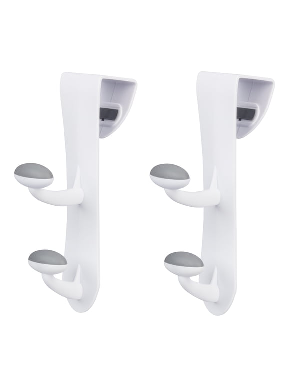 Over-the-Door Non-Slip Hooks, White, 2 Pack