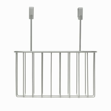 Mainstays Over the Cabinet Organization Basket, Satin Nickel (10.24" x 11.26" x 6.26")