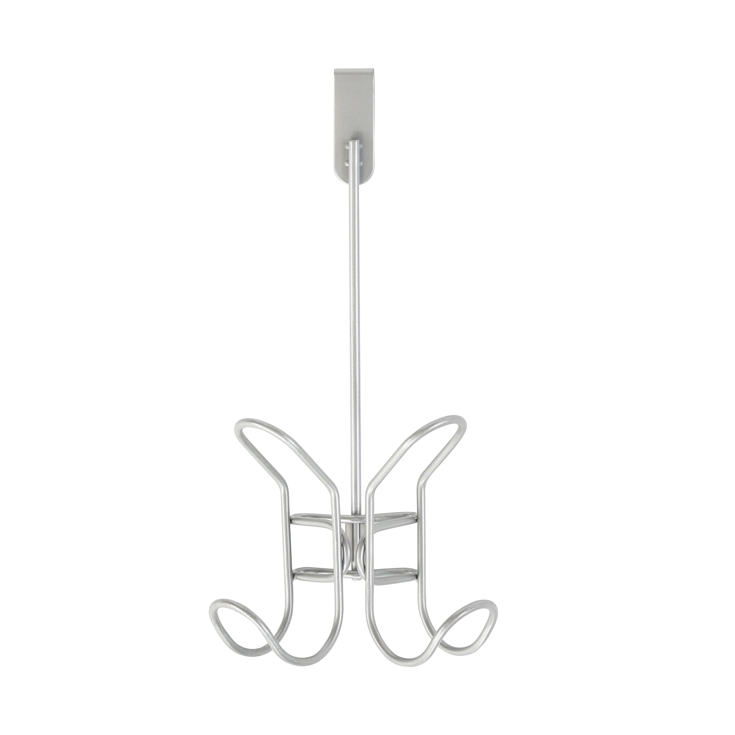 Mainstays Over the Door Double Hook, Satin Nickel Finish