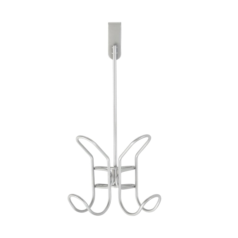 Mainstays Satin Nickel Over the Door Double Hook, Easy Install