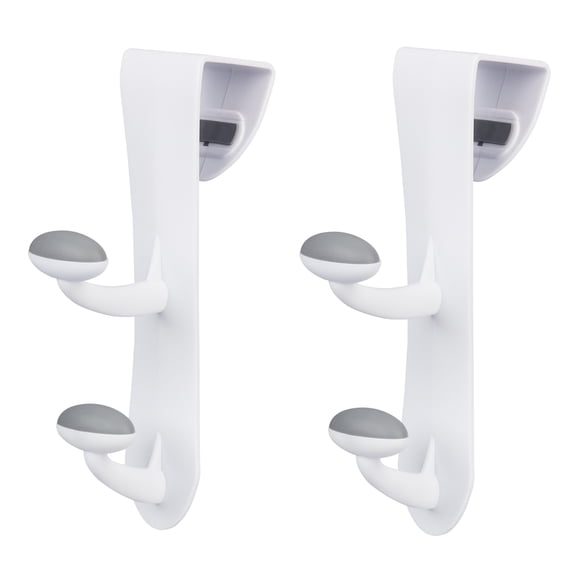 Mainstays Over-the-Door Non-Slip Hooks, White, 2 Pack