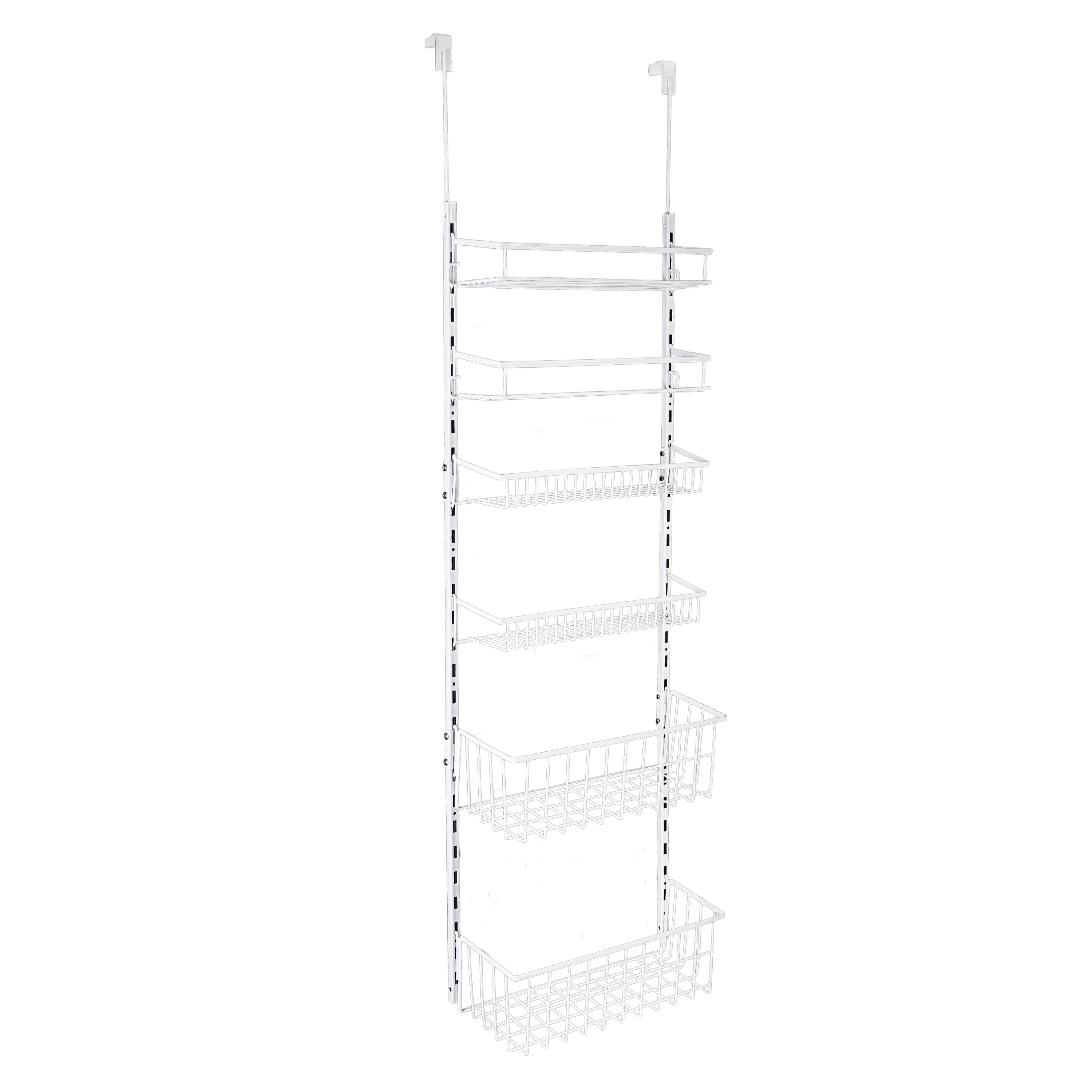 Free -standing Closet Organizer,Heavy Duty Closet Storage with 6 Shelves  and Hanging Bar, All Black