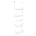 thumbnail interactive-video image 1 of Mainstays Over the Door Rack Organizer with 6 Tier Adjustable Shelves Powder Coated Steel White, 1 of 9