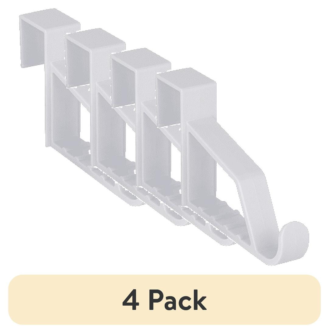 (4 pack) Mainstays Over the Door Valet Plastic Hanging Organizer Hooks Set of 4 White