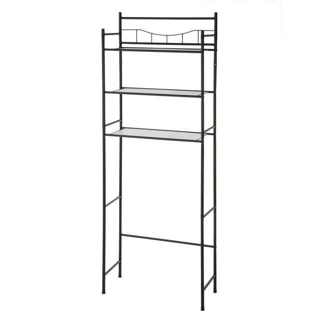Mainstays 3Shelf Over the Toilet Steel Storage Shelf Unit, Matte Black