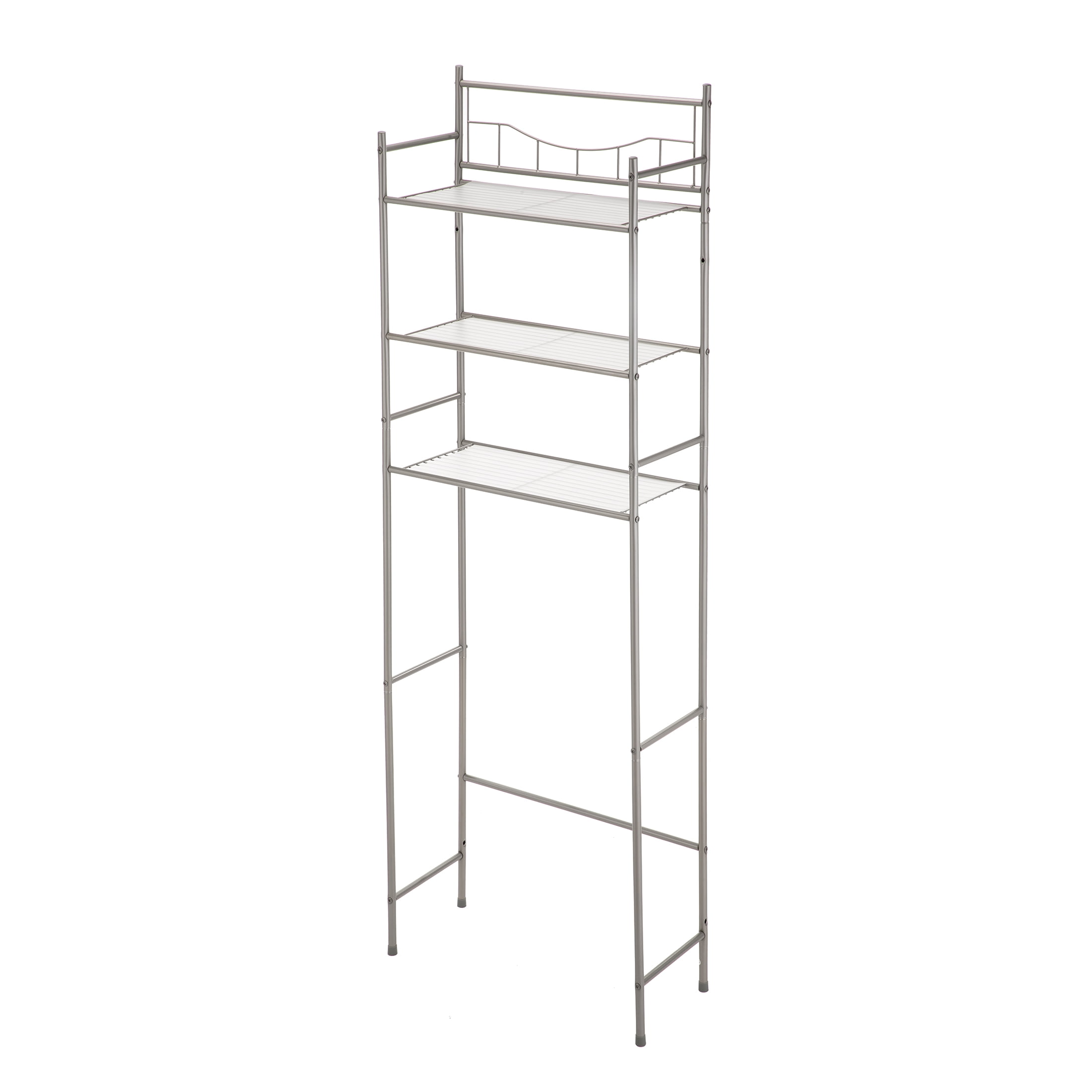 Mainstays 3Shelf Over the Toilet Steel Storage Shelf Unit, Satin