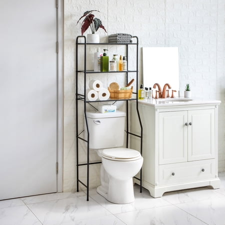 MAINSTAYS OVER-THE-TOILET STEEL STORAGE UNIT WITH 3 SHELVES...