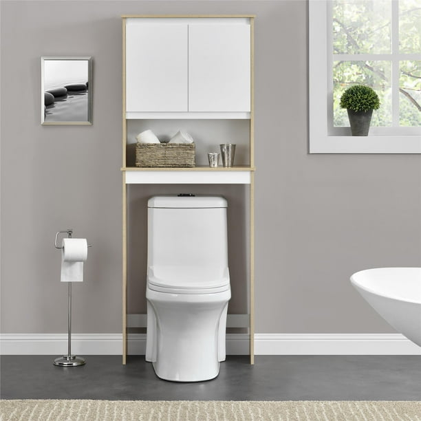 Mainstays Over the Toilet Storage Weathered Oak/White