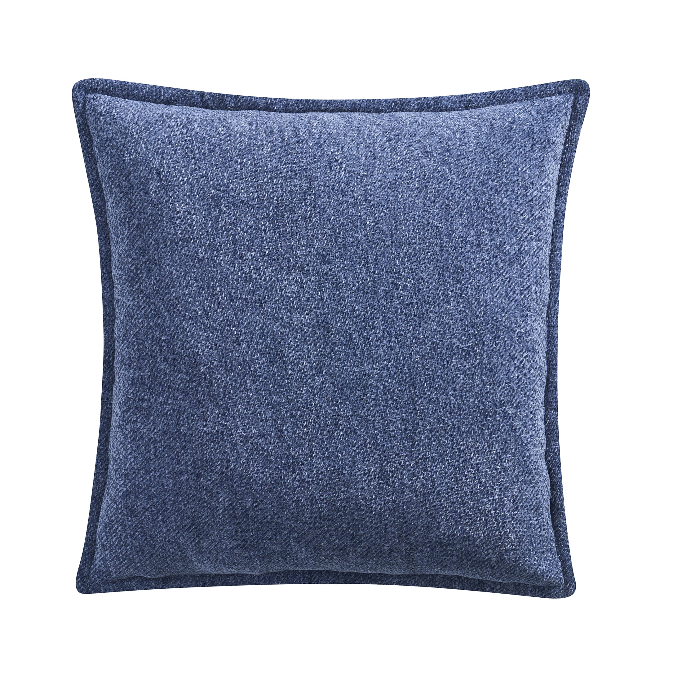 Mainstays 22 inch x 22 inch Blue Chenille Flange Decorative Pillow