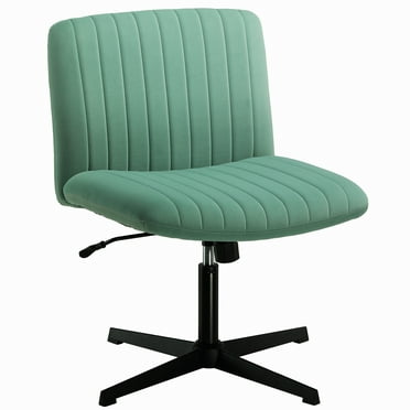 Mainstays Oversized Wide Seat Channel Upholstered Office Criss-Cross Chair, Velvet Green Sage