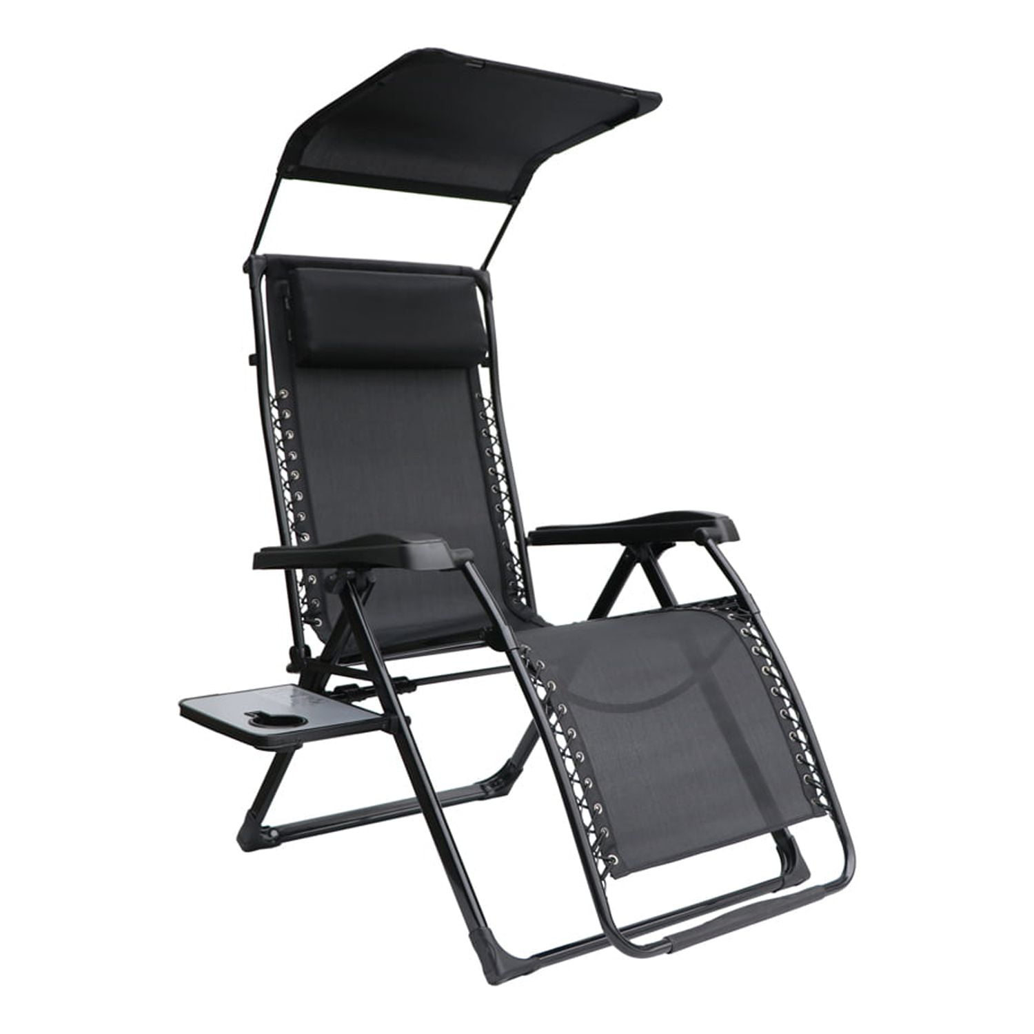 Mainstays Oversized Zero Gravity Chair with Side Table and Canopy