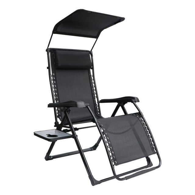 Mainstays Oversized Zero Gravity Chair with Side Table and Canopy