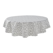 Mainstays PEVA Everyday, Indoor & Outdoor Tablecloth 70" Round, Black White Geometry