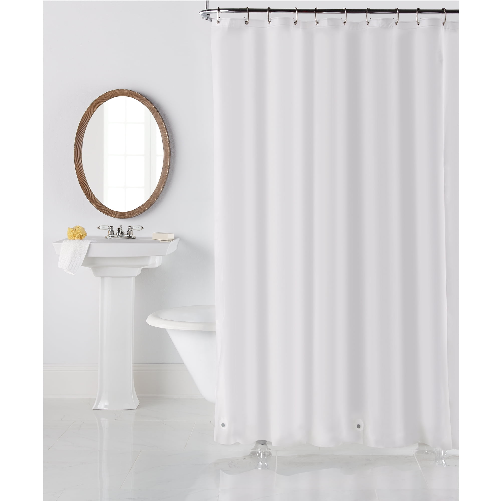 Mainstays 100% PEVA Shower Liner, Frosty, 70 in x 71 in