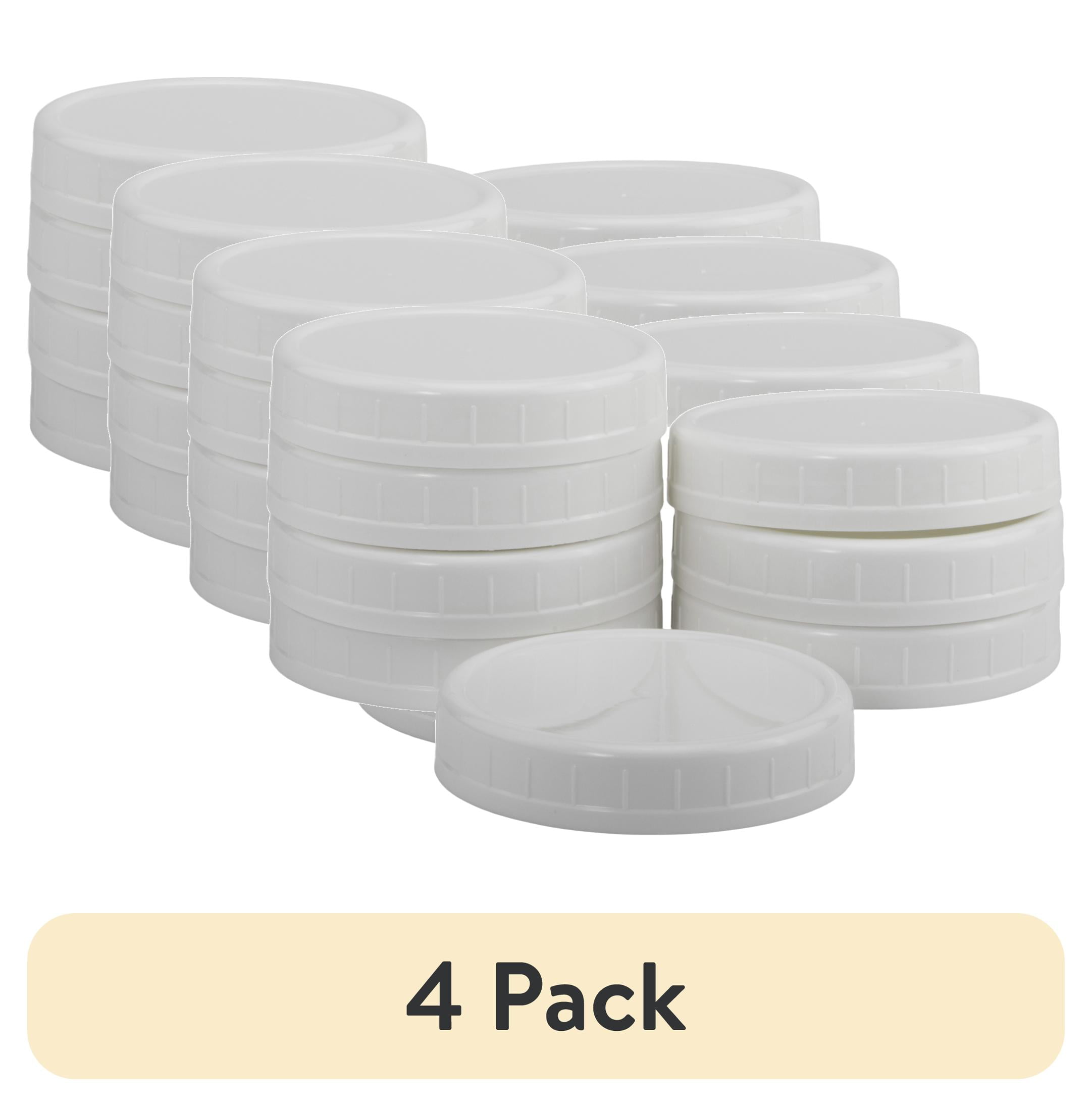Mainstays Pack of 8 BPA-Free Plastic Wide Mouth Canning Mason Jar Lids,  White 