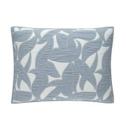 Mainstays Iris Leaf Stitched Pillow Sham, Standard, Light Blue, 1 Pack