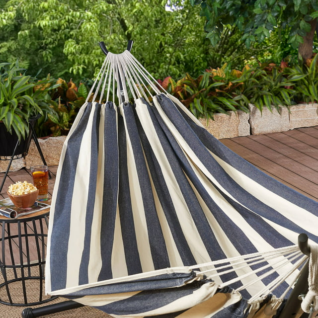Mainstays Palco black and White Striped Hammock in a Bag, Hammock Size 98.43 x 59.06" (L x W), Load Capacity 250 Lbs