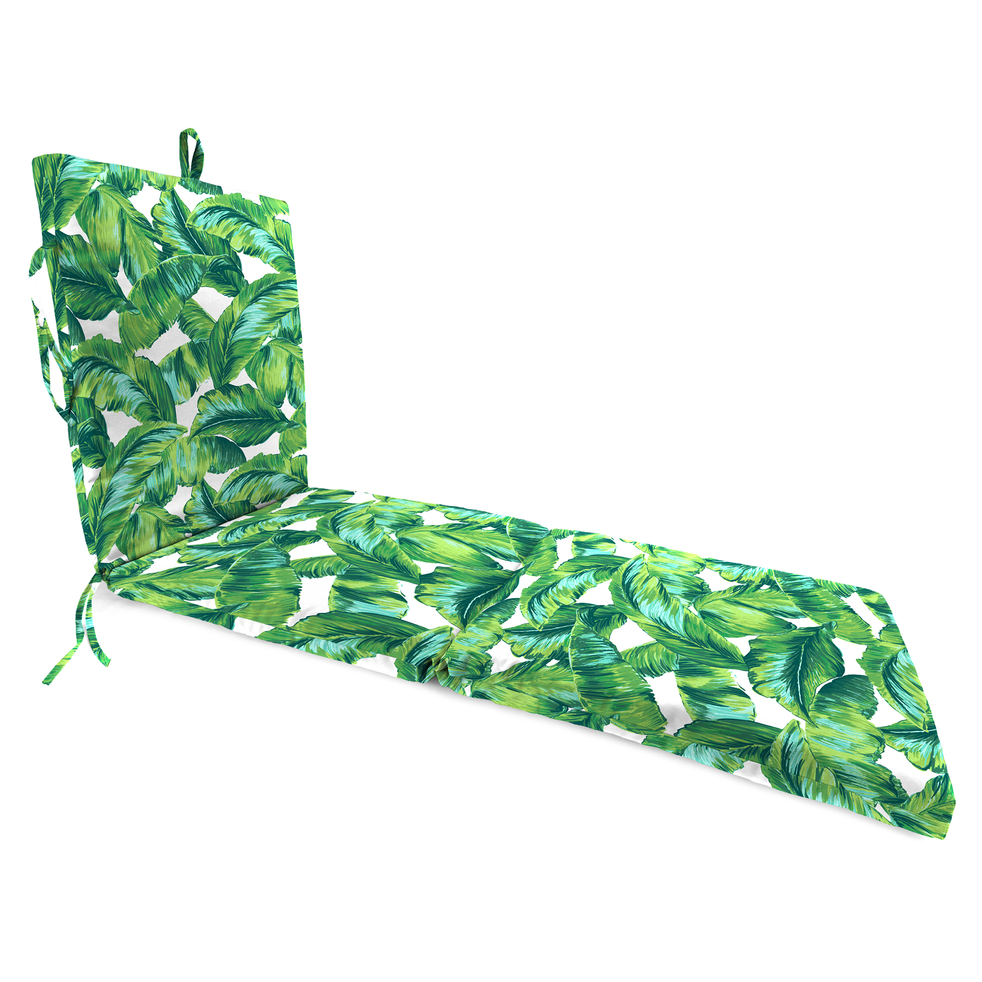 Mainstays Palm Leaves Outdoor Chaise Lounge Cushion, Green, 21" x 72