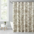 thumbnail image 1 of Mainstays Palm Printed Ribbed Textured Shower Curtain, Taupe, Polyester, 72 x 72, 1 of 5