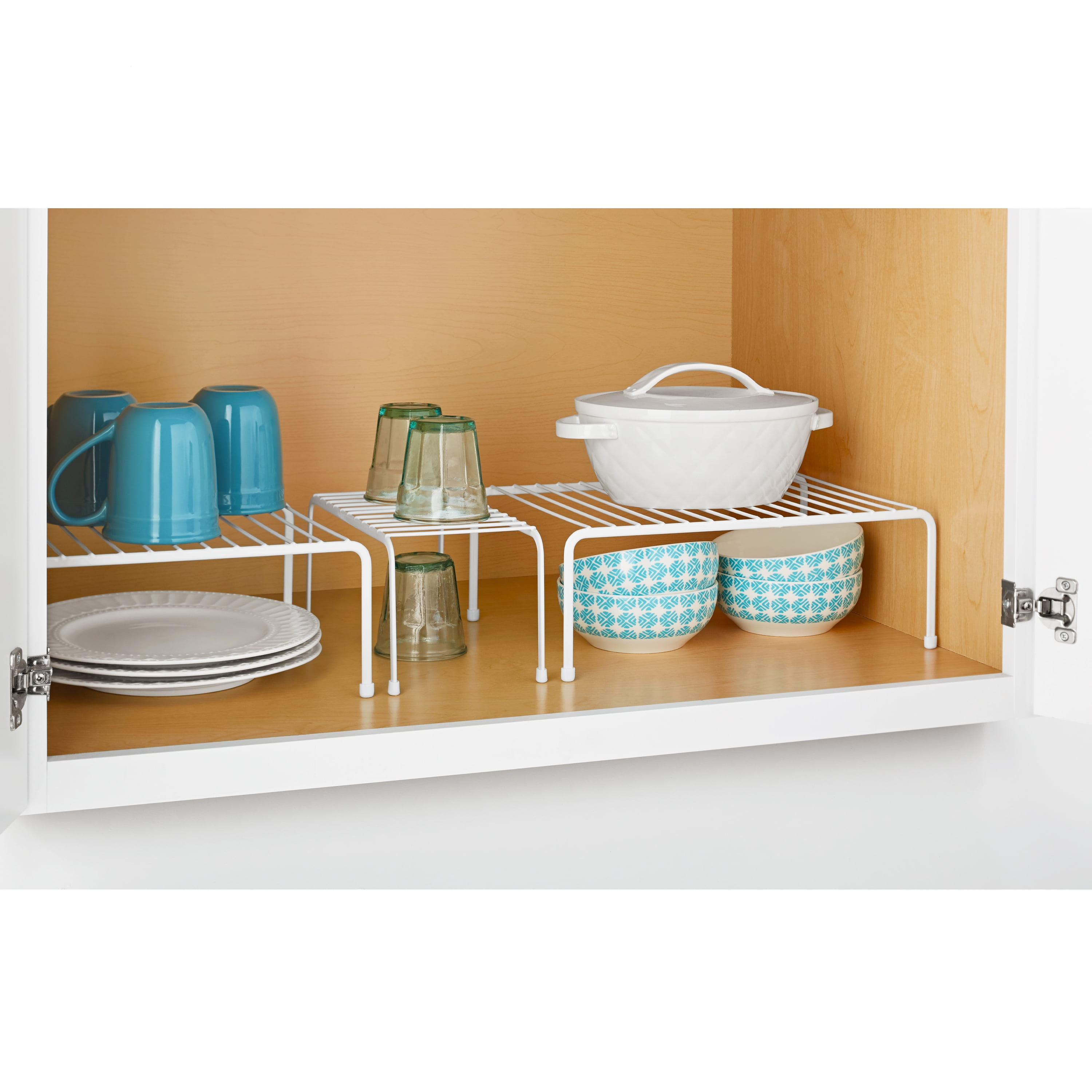 3PCS Dinner Plate Holder, Plastic Kitchen Cabinet Organizer for Dishes  Vertical Dishes Storage Rack for Kitchen Countertop(White)