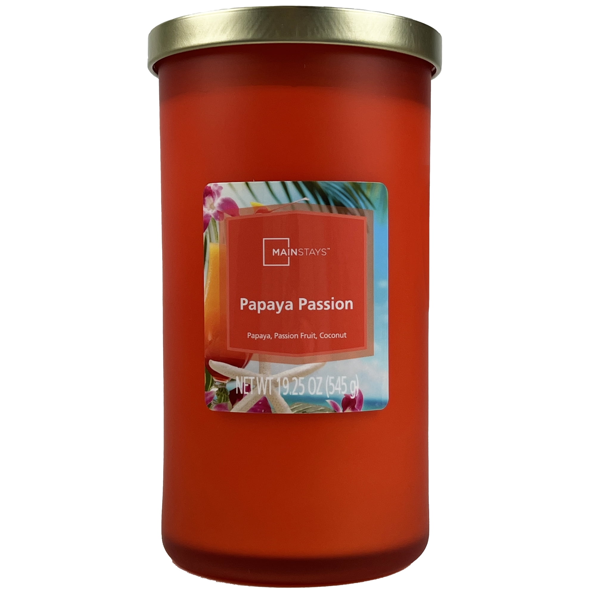 Mainstays Papaya Passion Scented Single-Wick Frosted Jar Candle, 19.25 oz