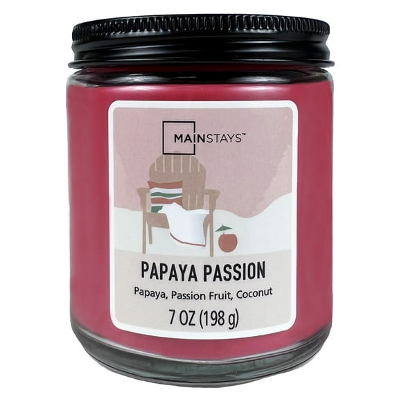 Mainstays Papaya Passion Twist Lid Scented Candle, 7 oz. White Wax