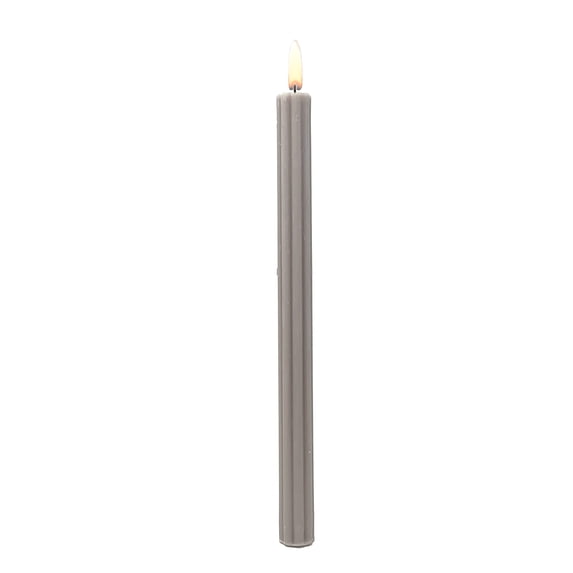 Mainstays Paraffin Wax 10 in Ribbed Taper Candle, Unscented, Taupe