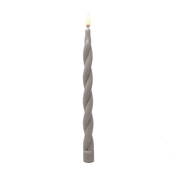 Mainstays Paraffin Wax 10 in Twist Taper Candle, Unscented, Taupe
