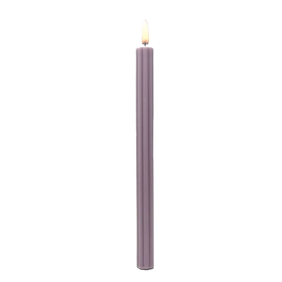 Mainstays Paraffin Wax Ribbed Taper Candle, 10 in, Unscented, Purple