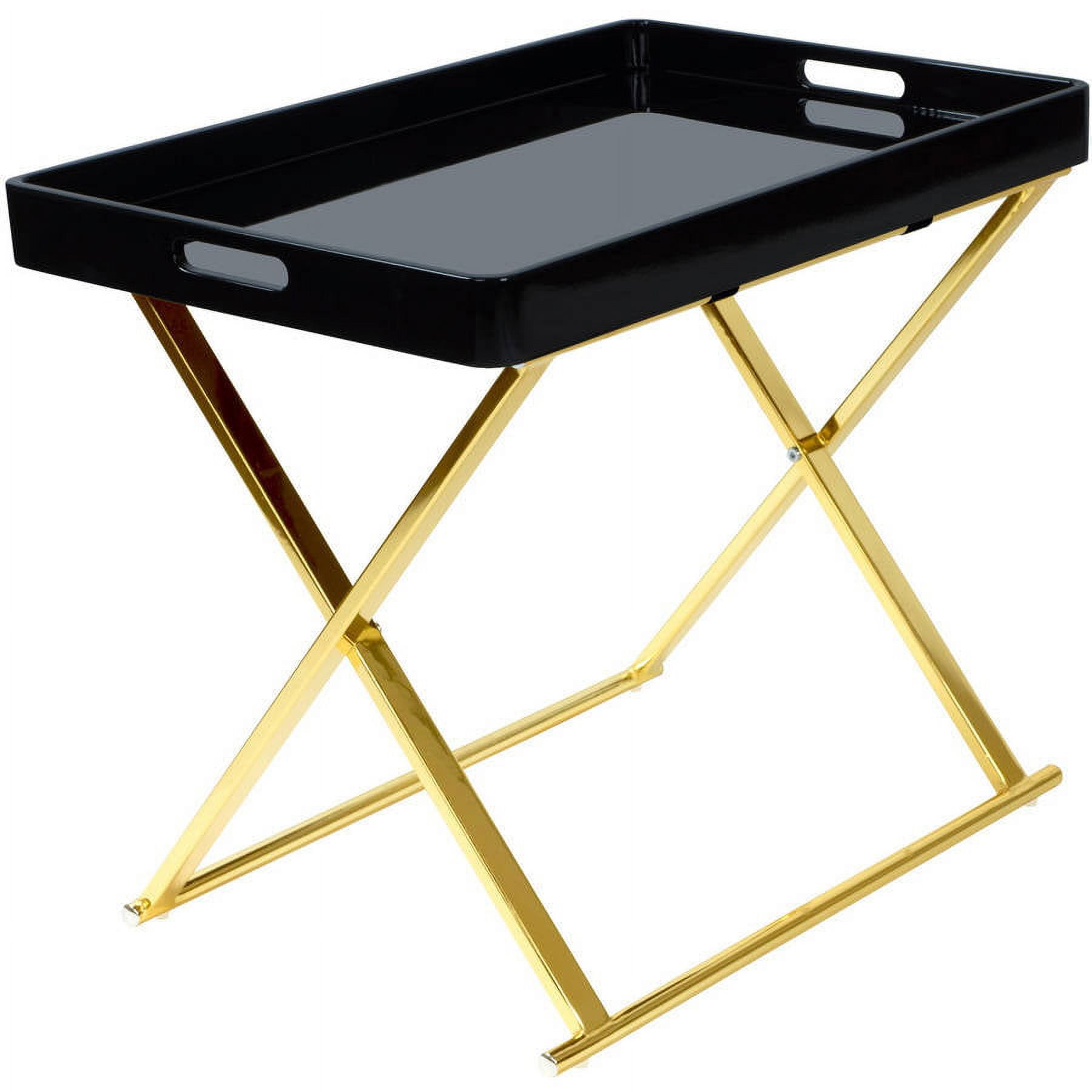 Mainstays Park Avenue Folding Accent Tray SideTable, Black