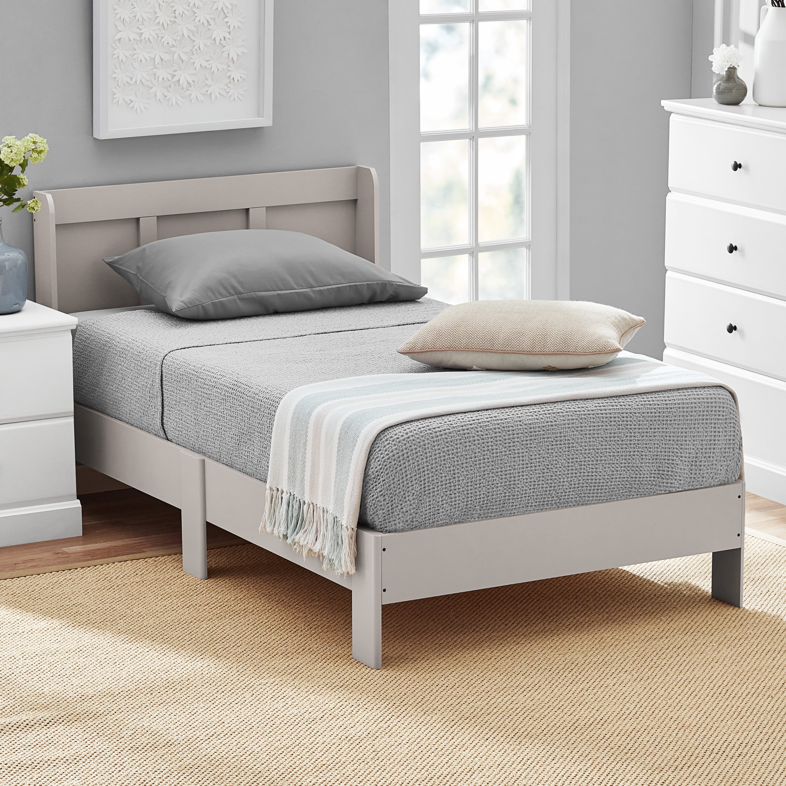 Mainstays Parklane Twin Platform Bed, Cobblestone Finish
