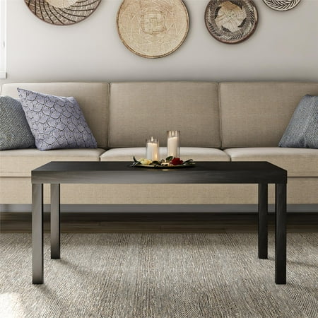 Ameriwood Home Parsons Coffee Table, Black Oak