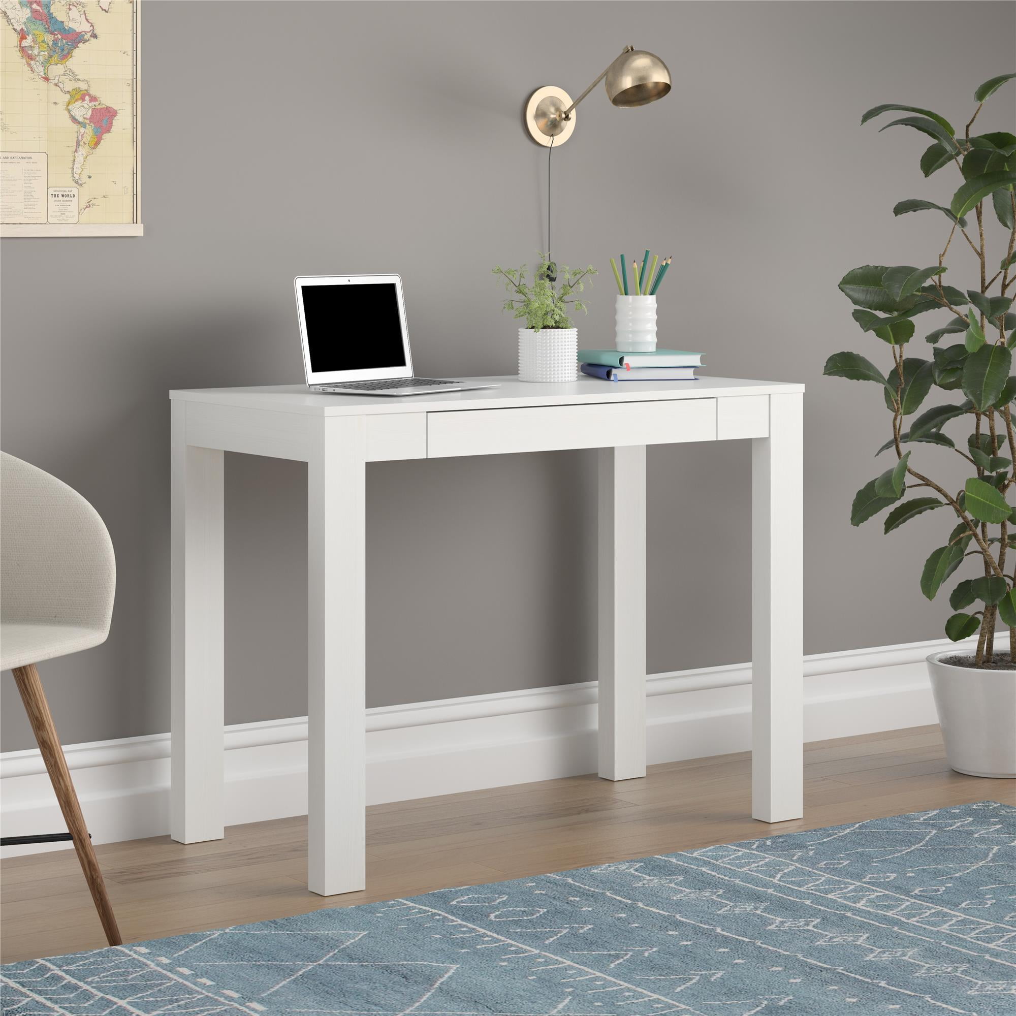 White desk with store drawers walmart