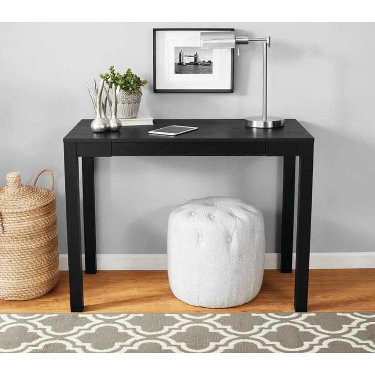 Mainstays Parsons Desk with Drawer Black Oak Walmart