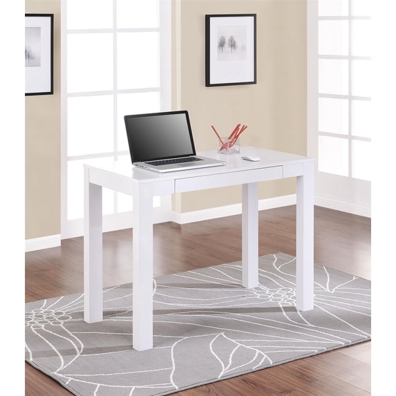 Parsons Computer Desk with Drawer, White