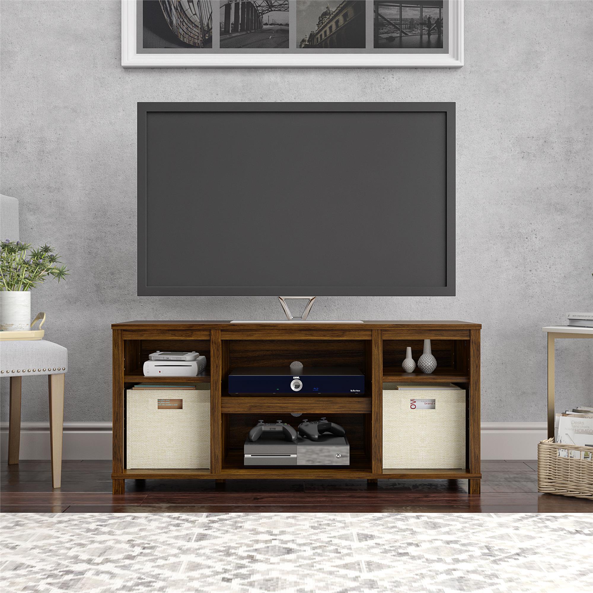 Mainstays Parsons TV Stand for TVs up to 50", Canyon Walnut - image 1 of 15