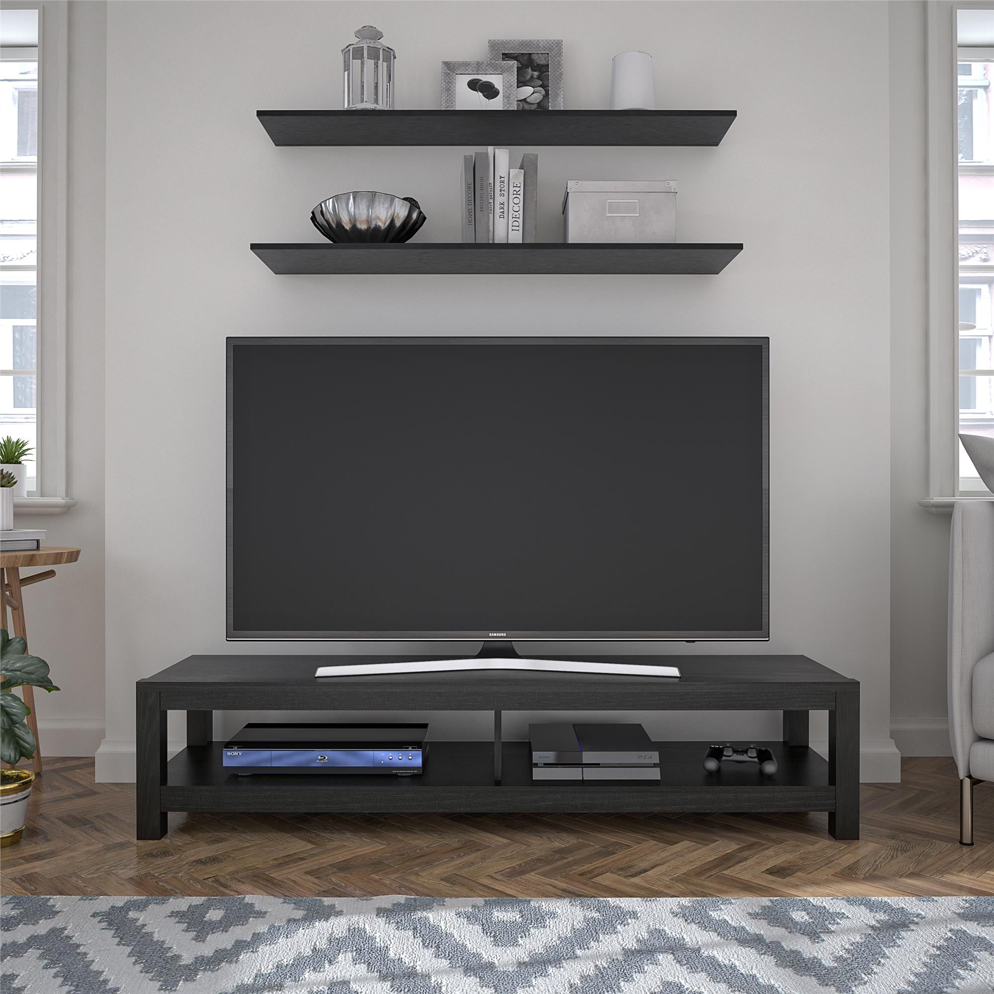 Mainstays Parsons Tv Stand For Tvs Up To 65 Black Oak