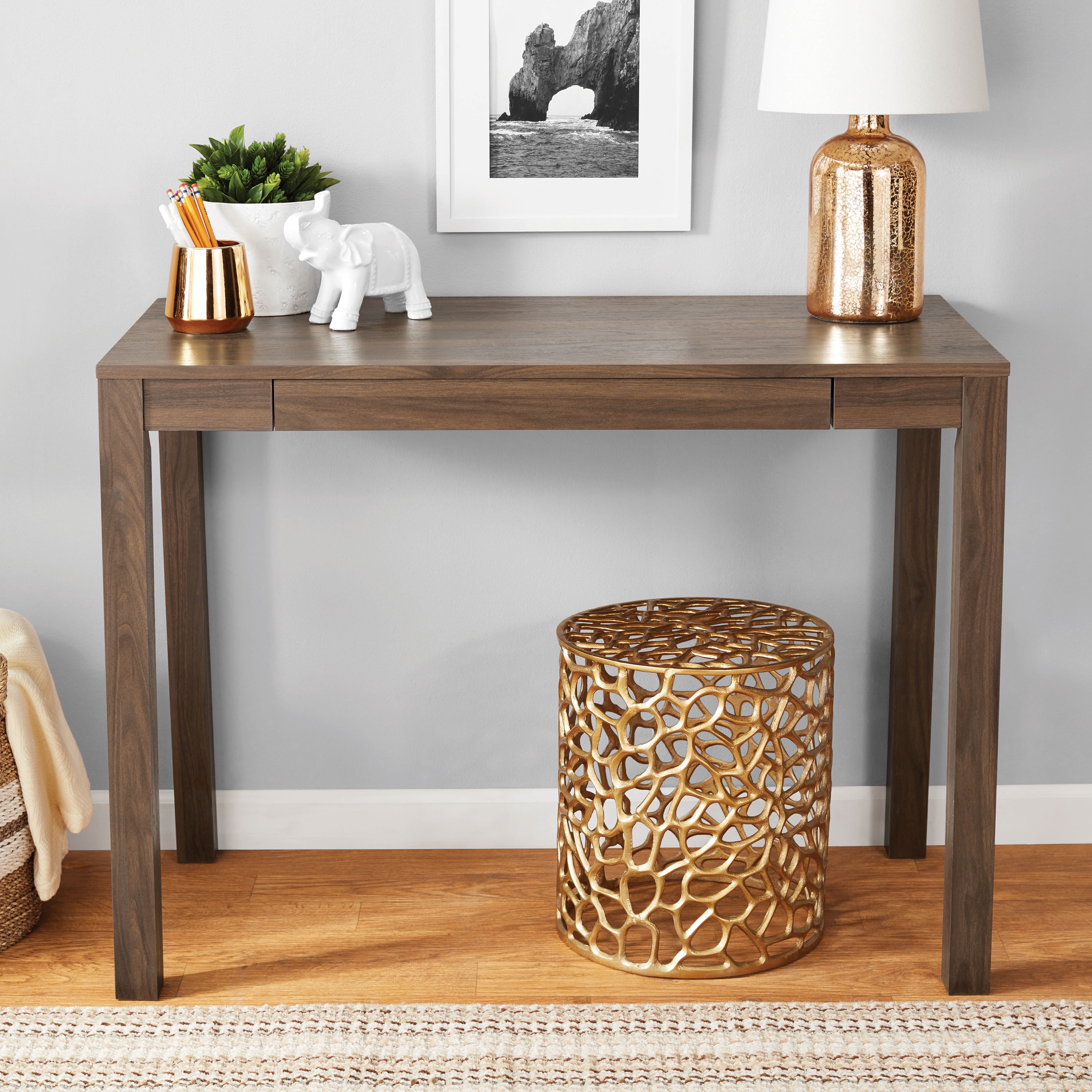 Mainstays parsons writing desk with storage drawer deals