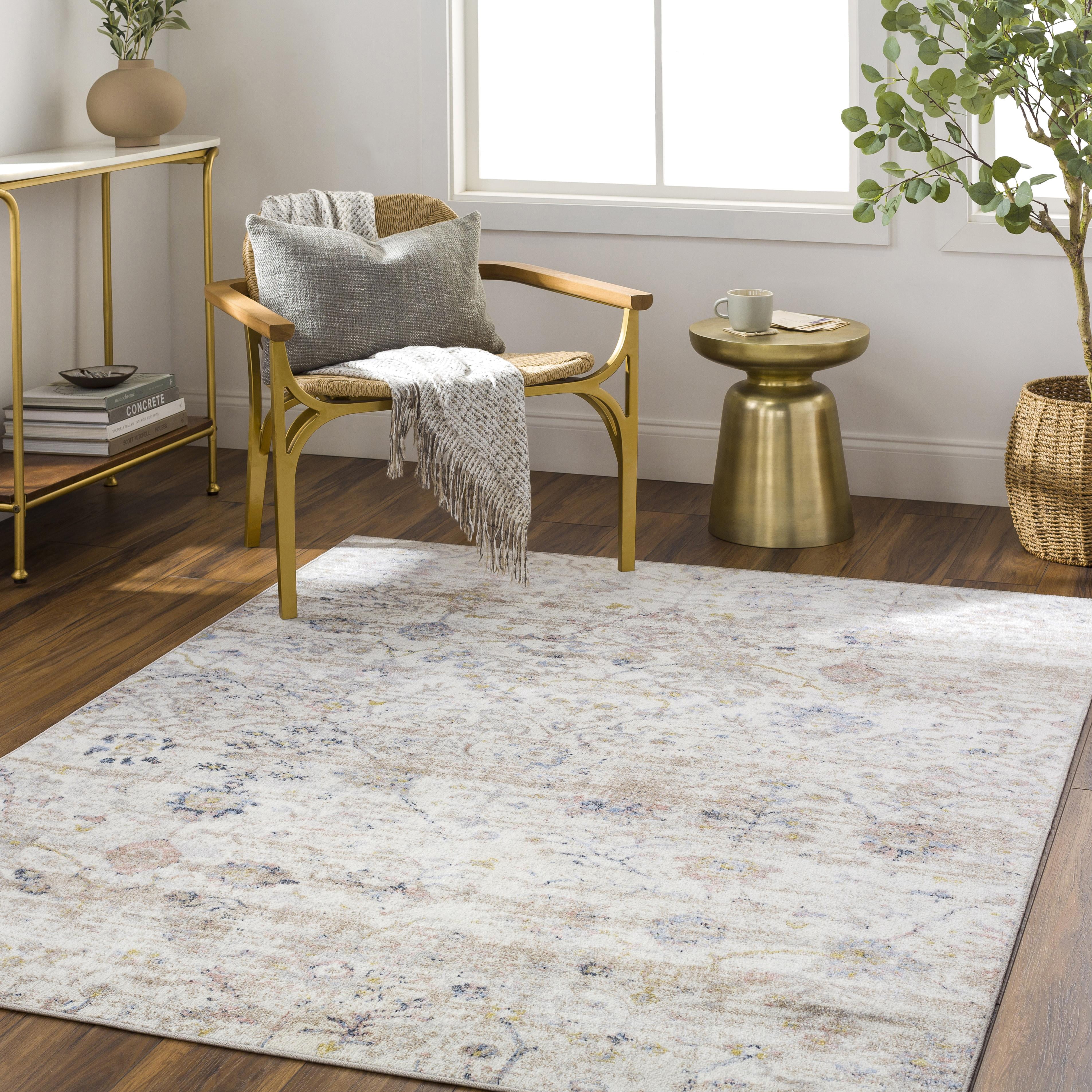 Mainstays Machine Woven Pastel Pastel Print Area Rugs, 5'3"x 7'