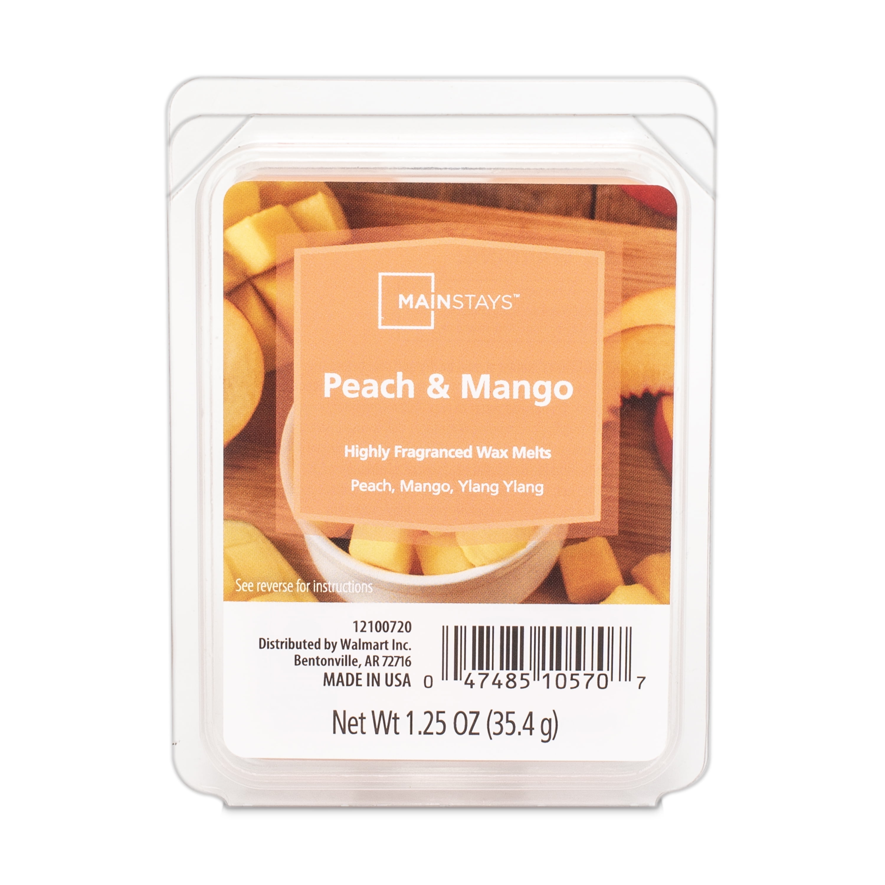 Mainstays Peach Mango Scented 6 Cube Wax Melt, 1.25 oz.
