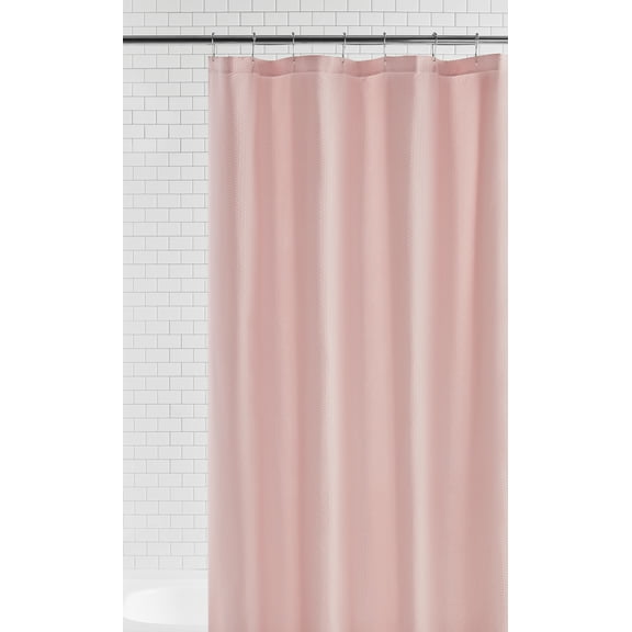 Mainstays Pearl Blush Water-Repellent Embossed Microfiber Fabric Shower Liner, 70" x 72"