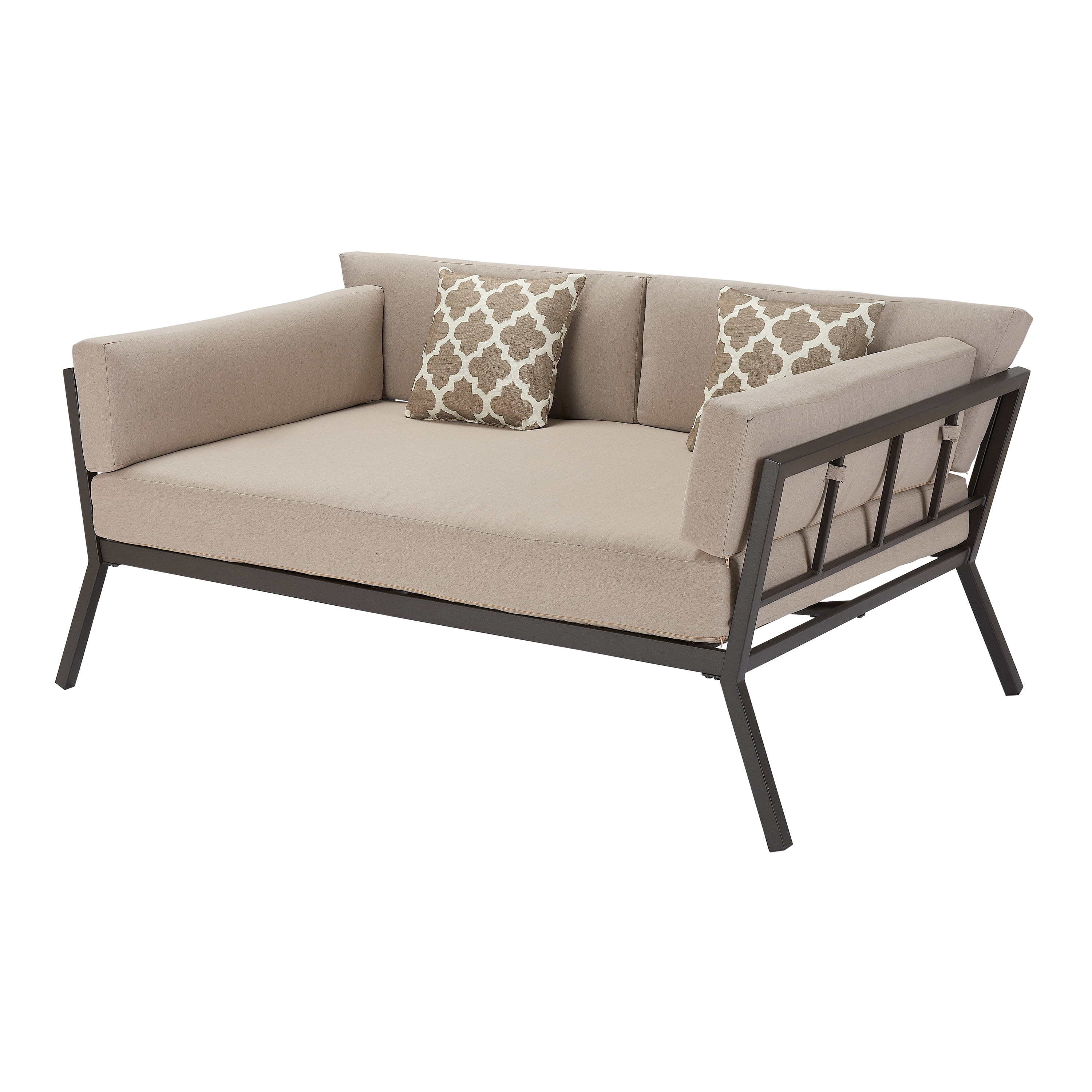 Mainstays peoria outdoor oversized cushioned metal daybed deals