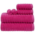 Mainstays Performance 6 Piece Texture Bath Towel Set Fuchsia Blast