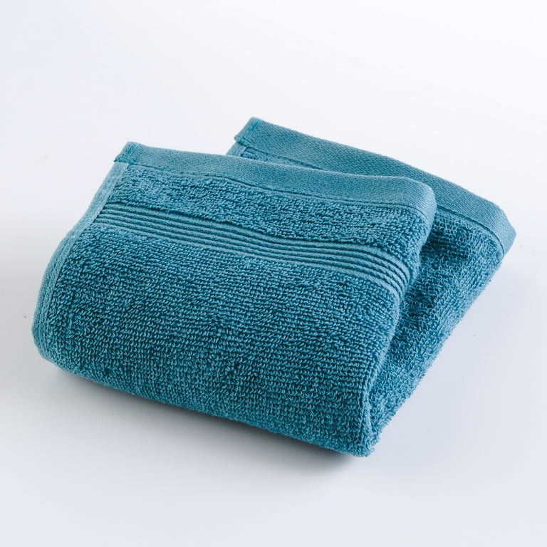 Mainstays Performance Anti-Microbial Solid 6 Piece Towel Set, Coolwater, Size: 6-Piece Towel Set (2 Bath + 2 Hand + 2 Washcloths)