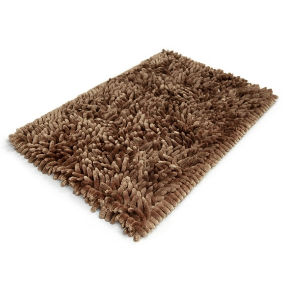 Mainstays Performance Bath Rug, Acorn, Shiny Chenille Top, Memory Foam, 17x24”