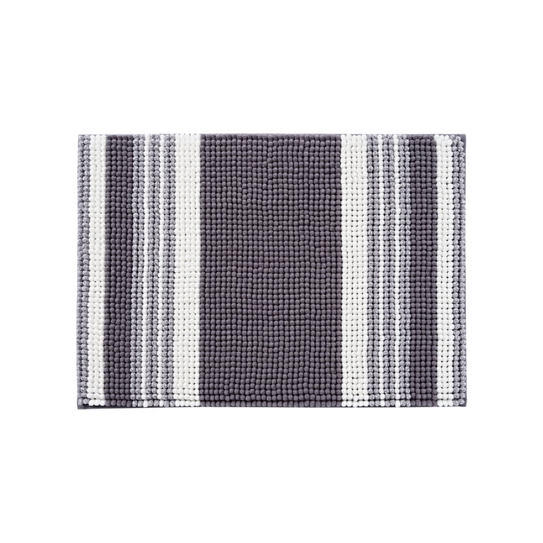 Mainstays Bath Rug, Gray, 17 in x 24 in, Polyester, Recycled Foam